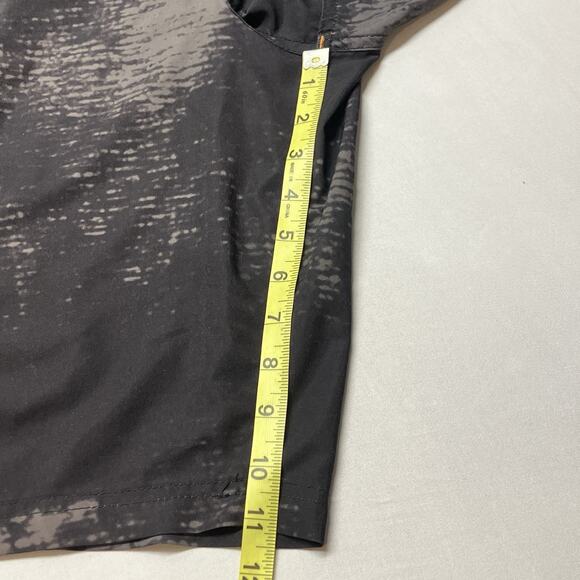 Affliction Board Shorts Black Orange Distressed Patches Swim Trunks Size 36 - Picture 13 of 16